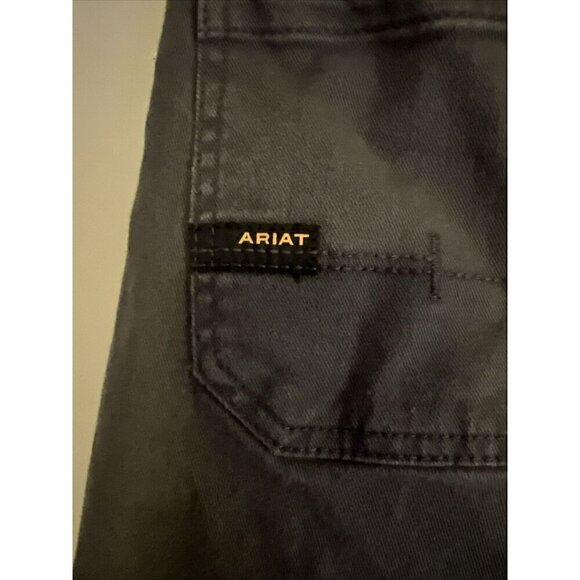 Ariat Rebar Mens Relaxed Boot M4 Gray Denim 30x30 Stretchy Waistband - Picture 8 of 10